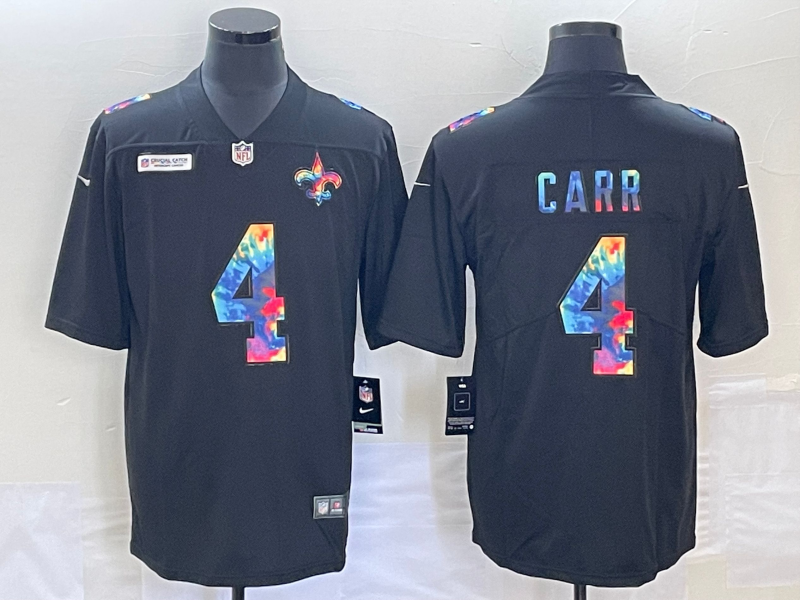 Men's New Orleans Saints Derek Carr #4 Black Jersey
